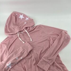PINK Victoria's Secret Full Zip Up Hoodie Star Print Pink Women's‎ Small S